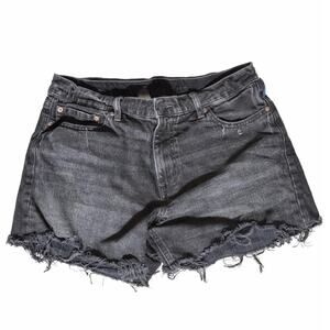 American Eagle Distressed Black Denim Shorts - Size 8